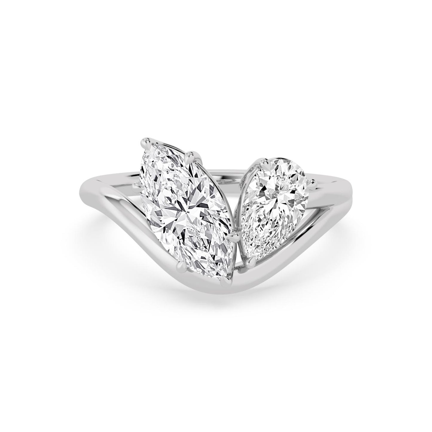 9K White Gold Lab Grown Diamond RING 2.40 ctw R62458MQPE-2.33CT