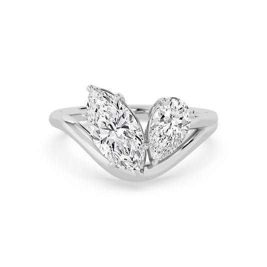 9K White Gold Lab Grown Diamond RING 2.40 ctw R62458MQPE-2.33CT