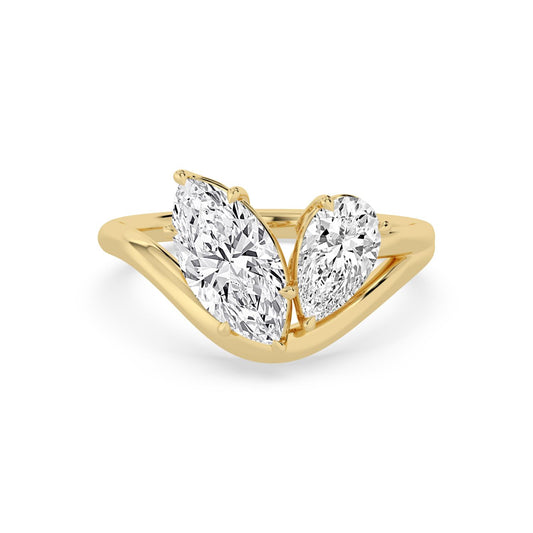9K Yellow Gold Lab Grown Diamond RING 2.40 ctw R62458MQPE-2.33CT