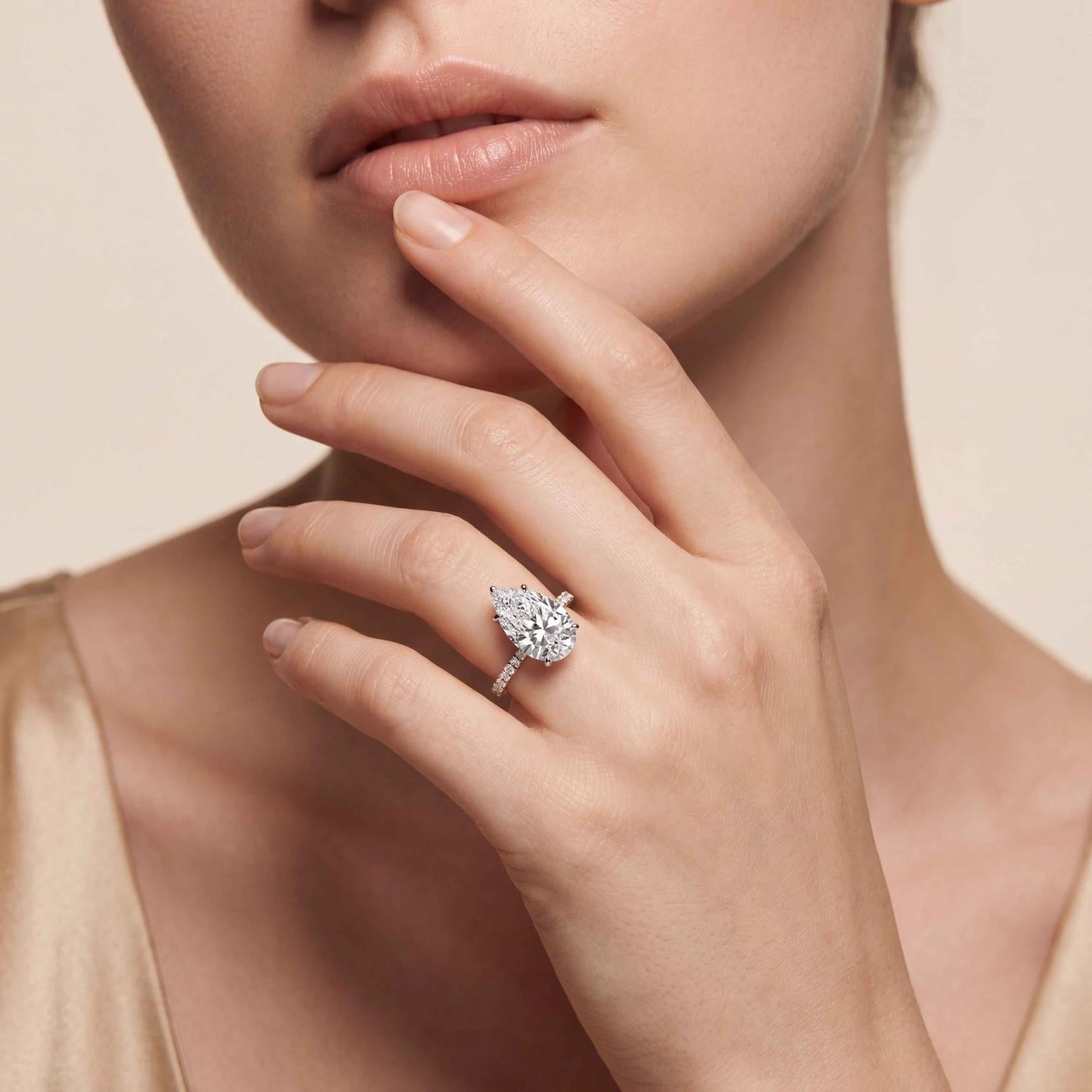 10K White Gold Lab Grown Diamond ENGAGEMENT RINGS 6.67 ctw R62794PE-6