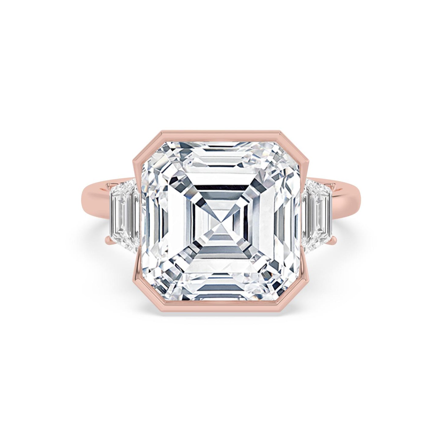 10K Rose Gold Lab Grown Diamond ENGAGEMENT RINGS 10.08 ctw R62832ASS-9.20CT