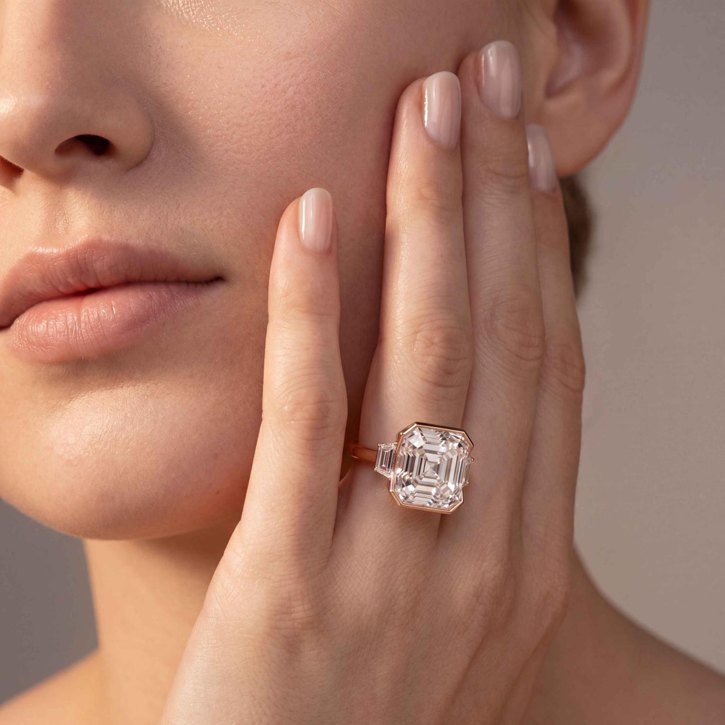 10K Rose Gold Lab Grown Diamond ENGAGEMENT RINGS 10.08 ctw R62832ASS-9.20CT