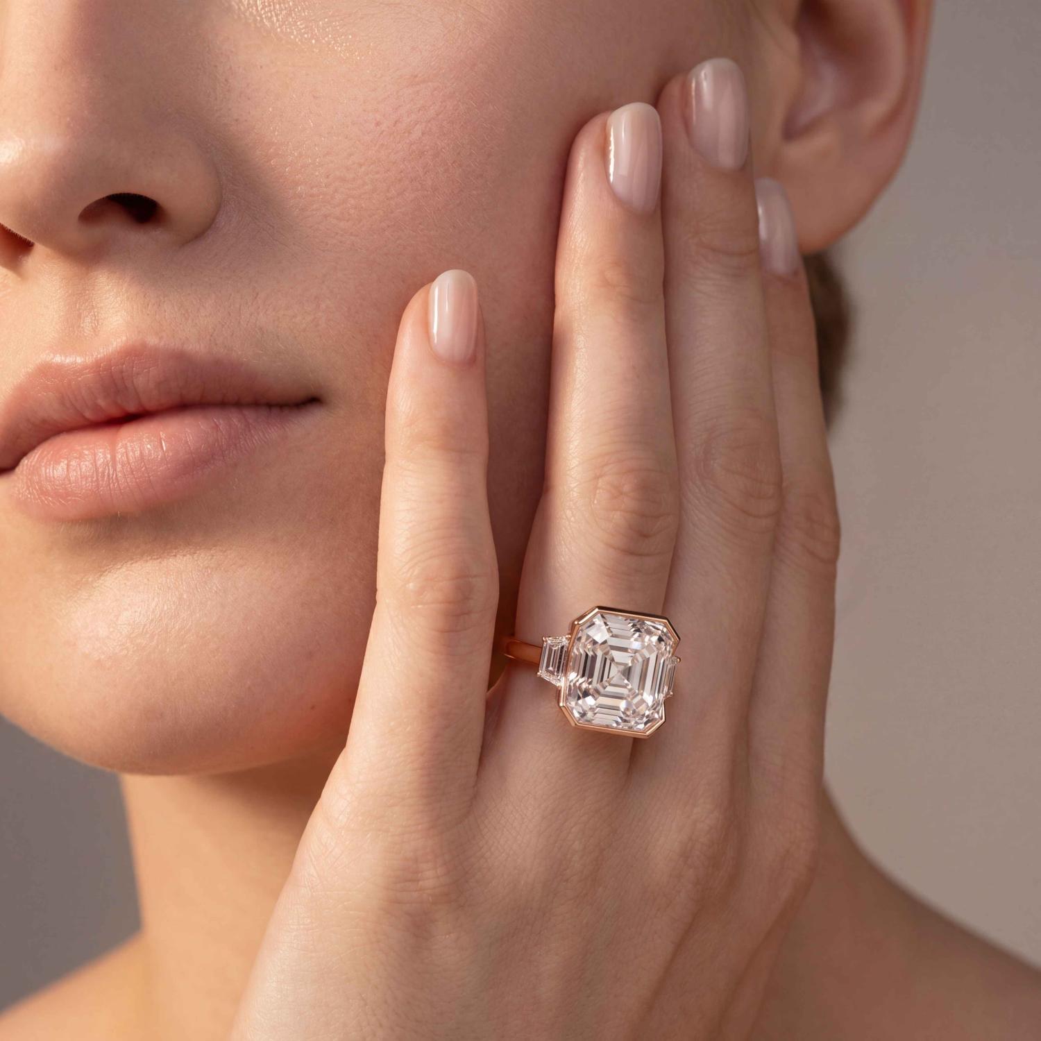 10K Rose Gold Lab Grown Diamond ENGAGEMENT RINGS 10.08 ctw R62832ASS-9.20CT