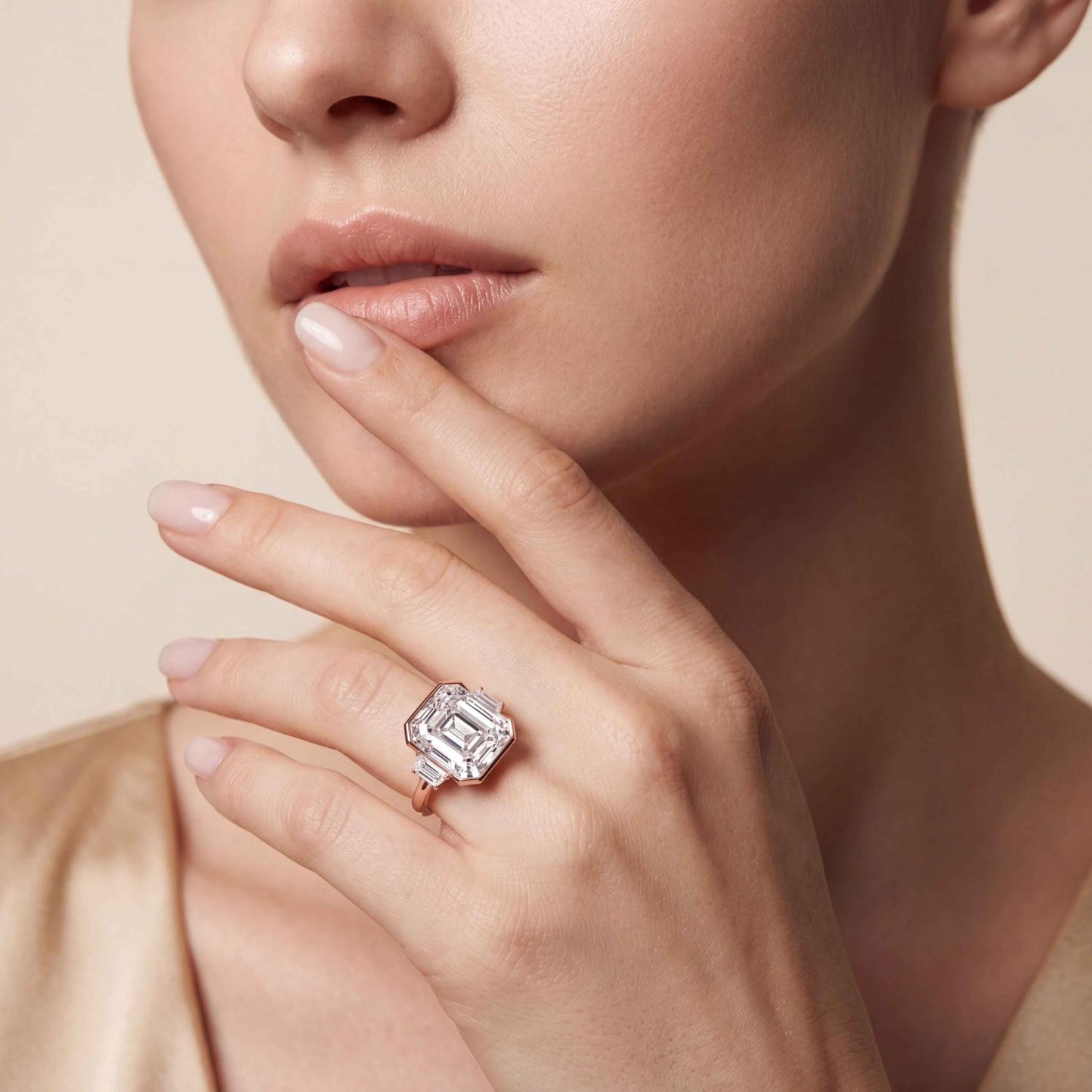 10K Rose Gold Lab Grown Diamond ENGAGEMENT RINGS 10.08 ctw R62832ASS-9.20CT