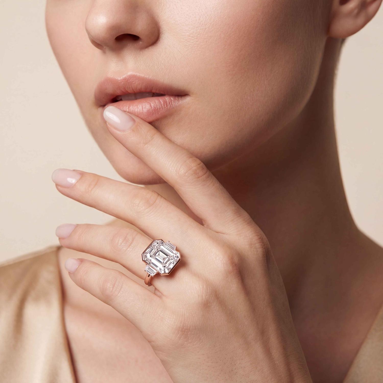 10K Rose Gold Lab Grown Diamond ENGAGEMENT RINGS 10.08 ctw R62832ASS-9.20CT