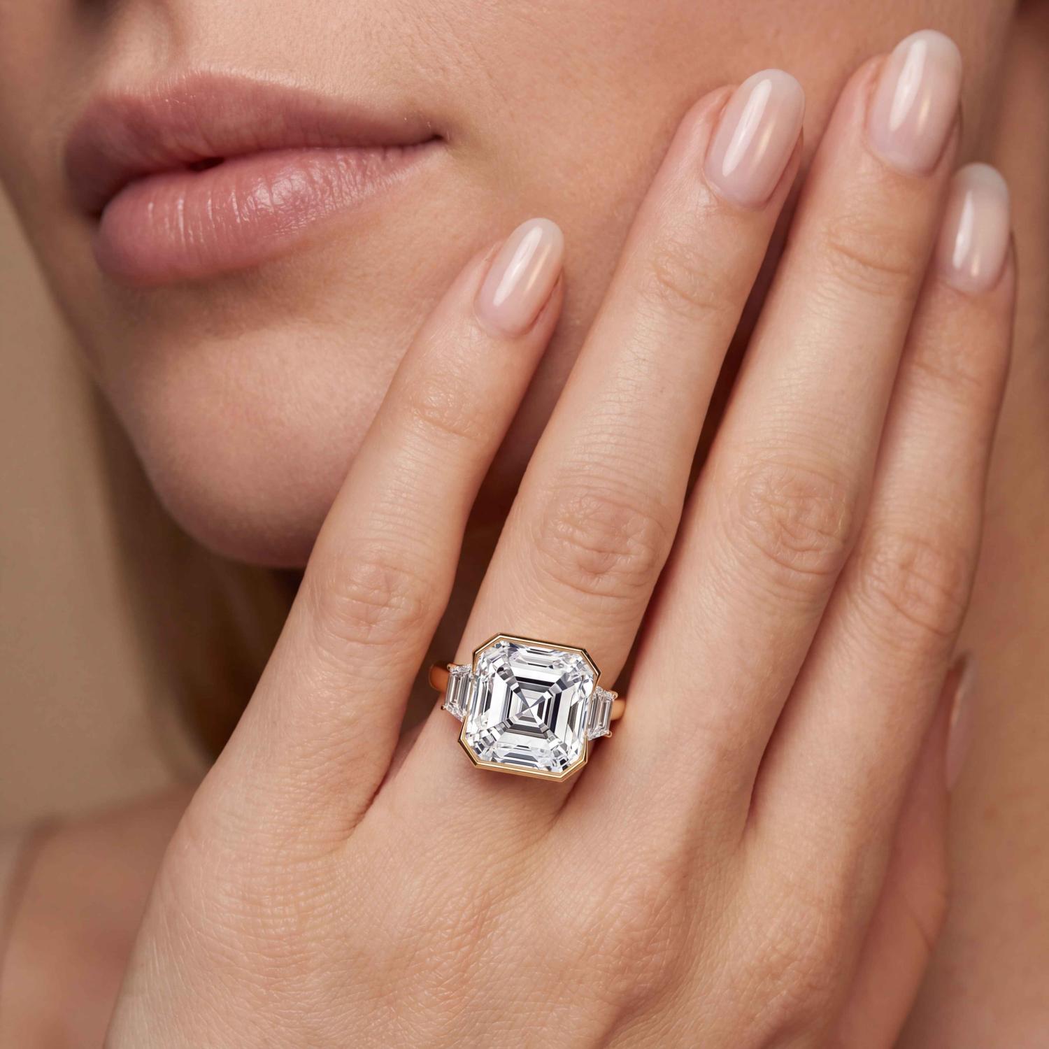 10K Yellow Gold Lab Grown Diamond ENGAGEMENT RINGS 10.08 ctw R62832ASS-9.20CT