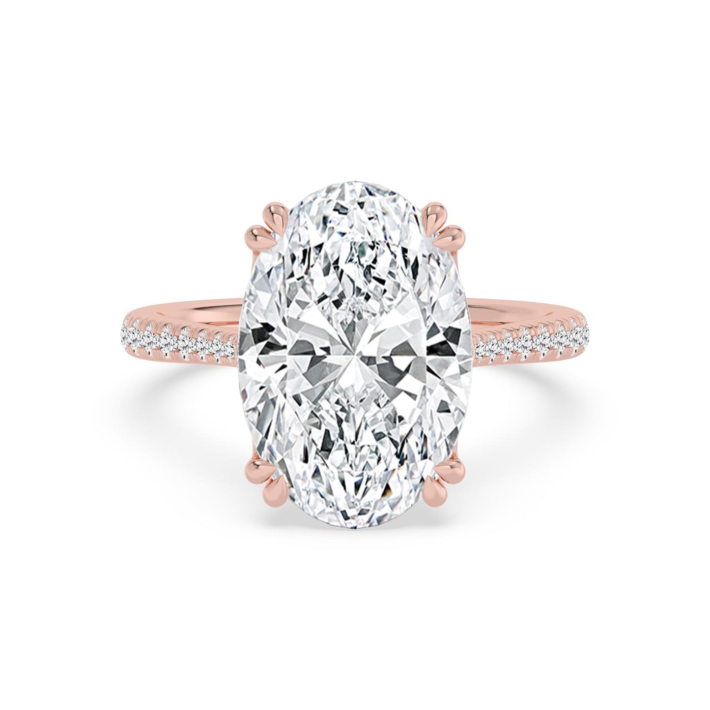 10K Rose Gold Lab Grown Diamond ENGAGEMENT RINGS 7.40 ctw R62982OV-7.15CT