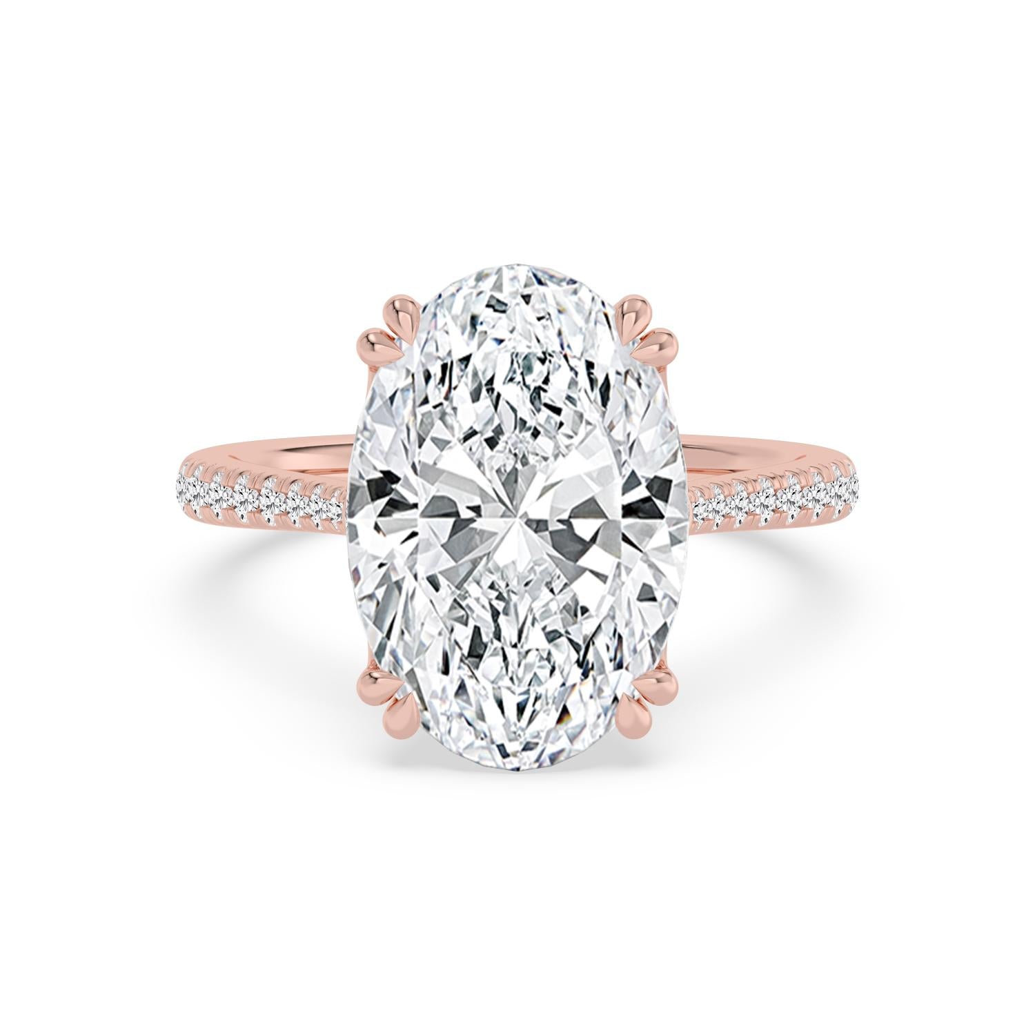 10K Rose Gold Lab Grown Diamond ENGAGEMENT RINGS 7.40 ctw R62982OV-7.15CT