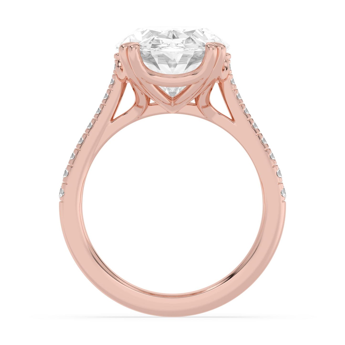 10K Rose Gold Lab Grown Diamond ENGAGEMENT RINGS 7.40 ctw R62982OV-7.15CT