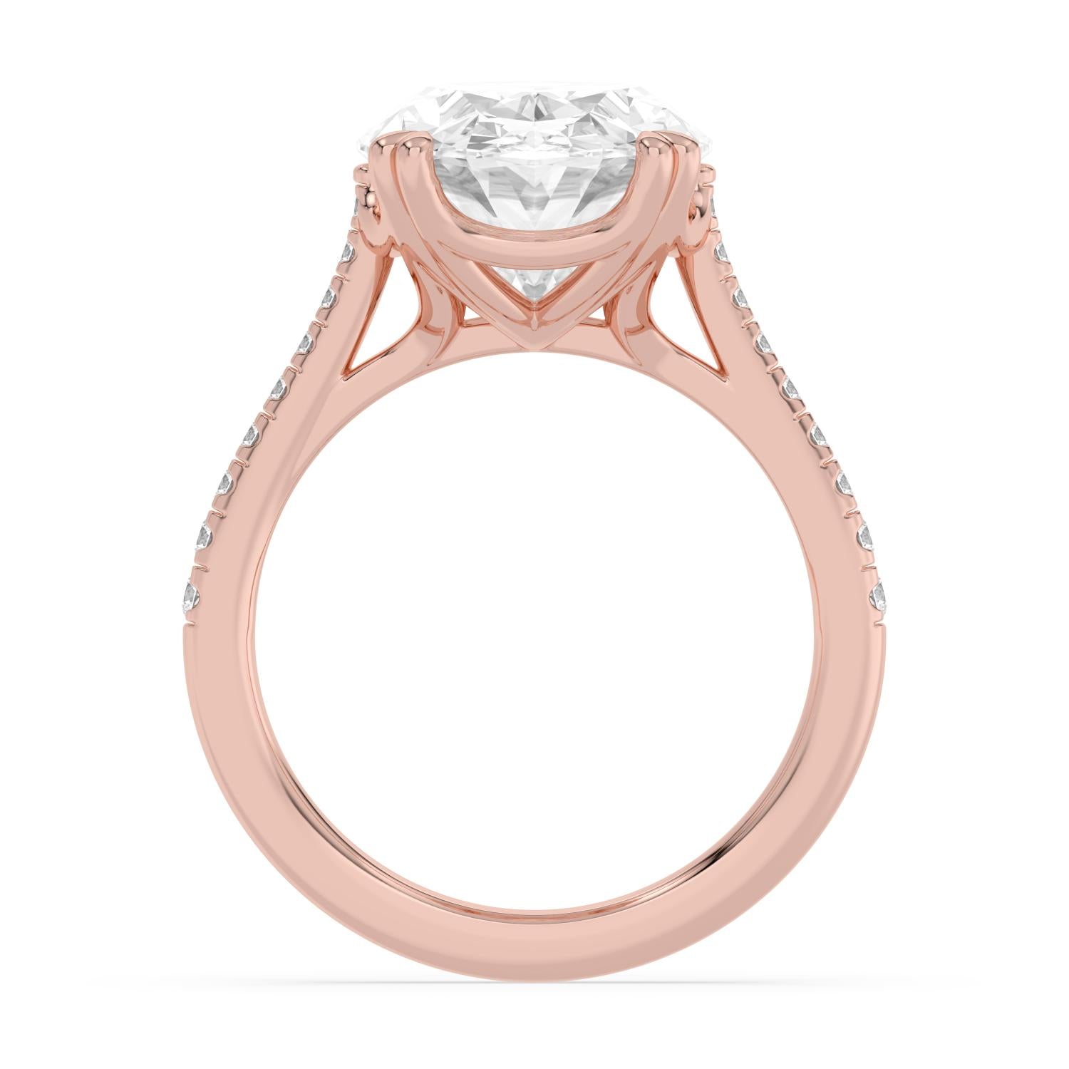 10K Rose Gold Lab Grown Diamond ENGAGEMENT RINGS 7.40 ctw R62982OV-7.15CT