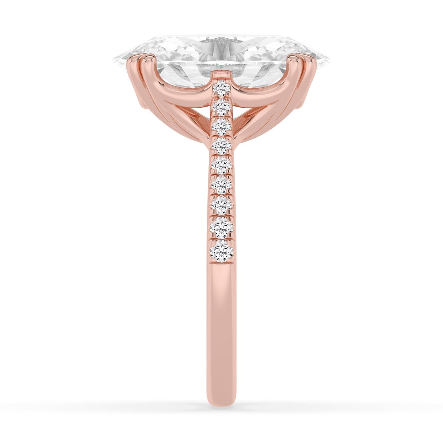 10K Rose Gold Lab Grown Diamond ENGAGEMENT RINGS 7.40 ctw R62982OV-7.15CT