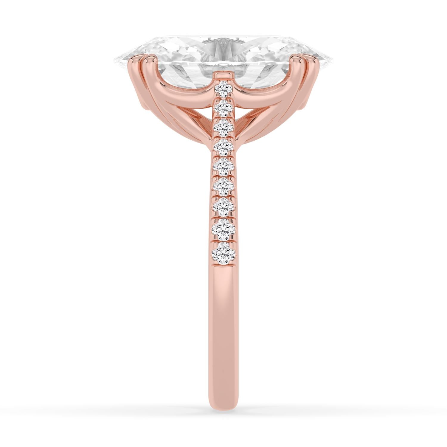 10K Rose Gold Lab Grown Diamond ENGAGEMENT RINGS 7.40 ctw R62982OV-7.15CT