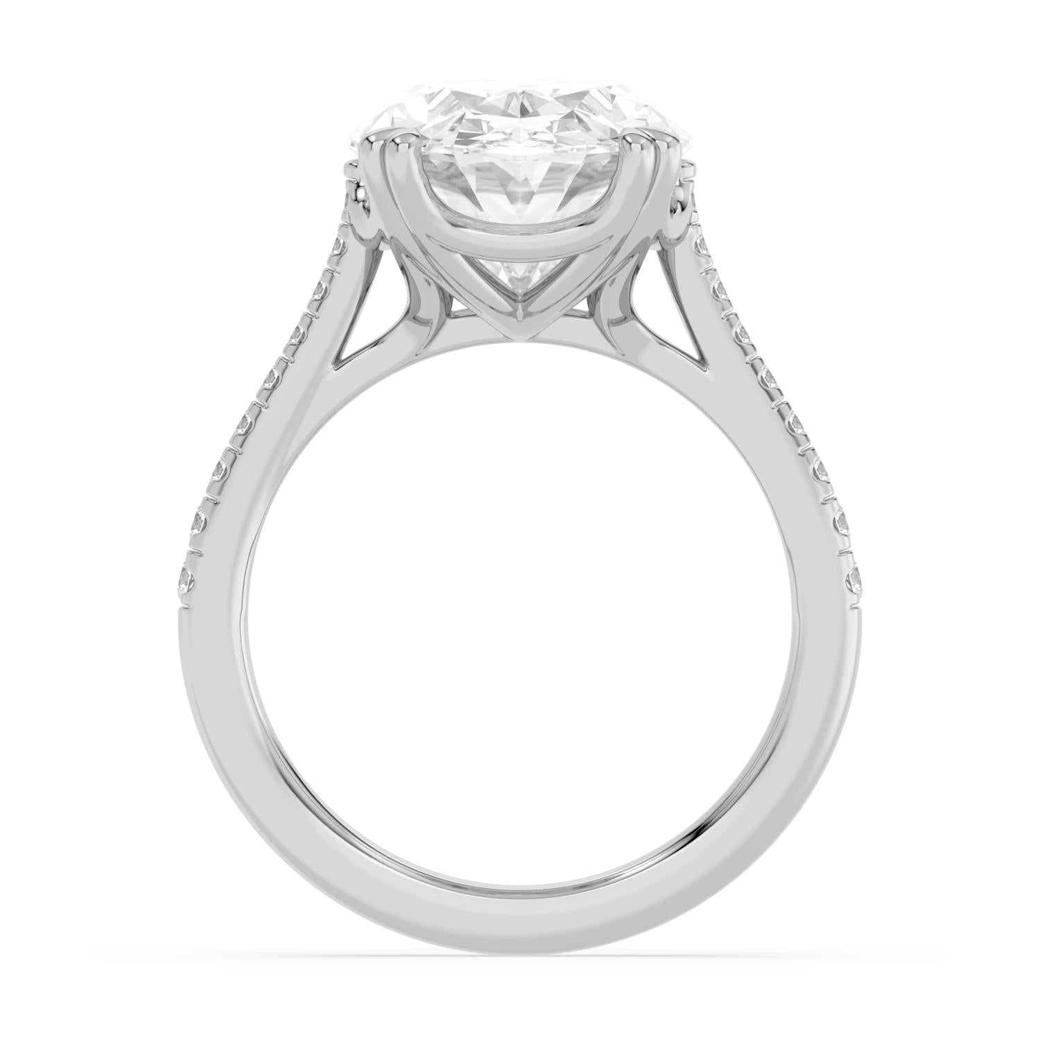 10K White Gold Lab Grown Diamond ENGAGEMENT RINGS 7.40 ctw R62982OV-7.15CT