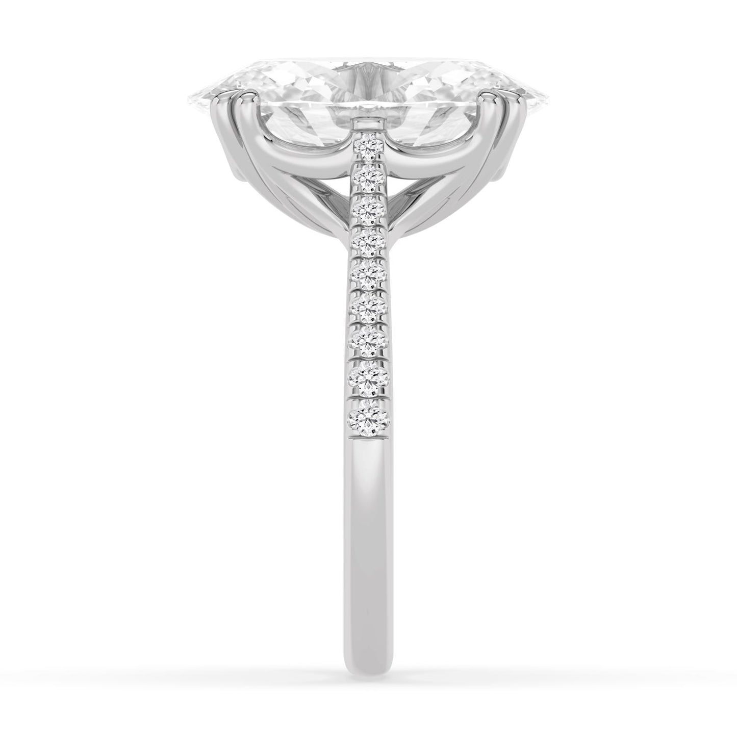 10K White Gold Lab Grown Diamond ENGAGEMENT RINGS 7.40 ctw R62982OV-7.15CT