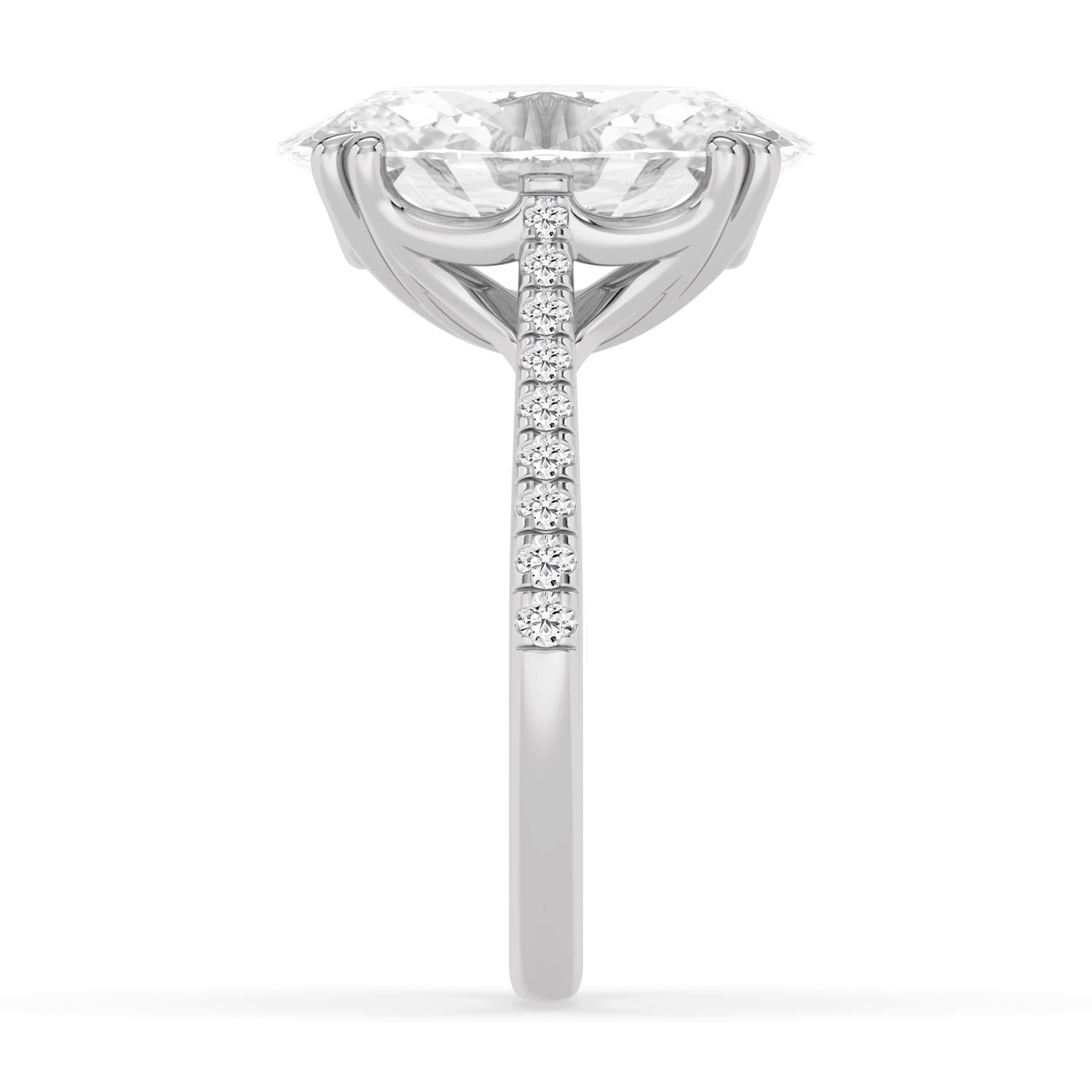 10K White Gold Lab Grown Diamond ENGAGEMENT RINGS 7.40 ctw R62982OV-7.15CT