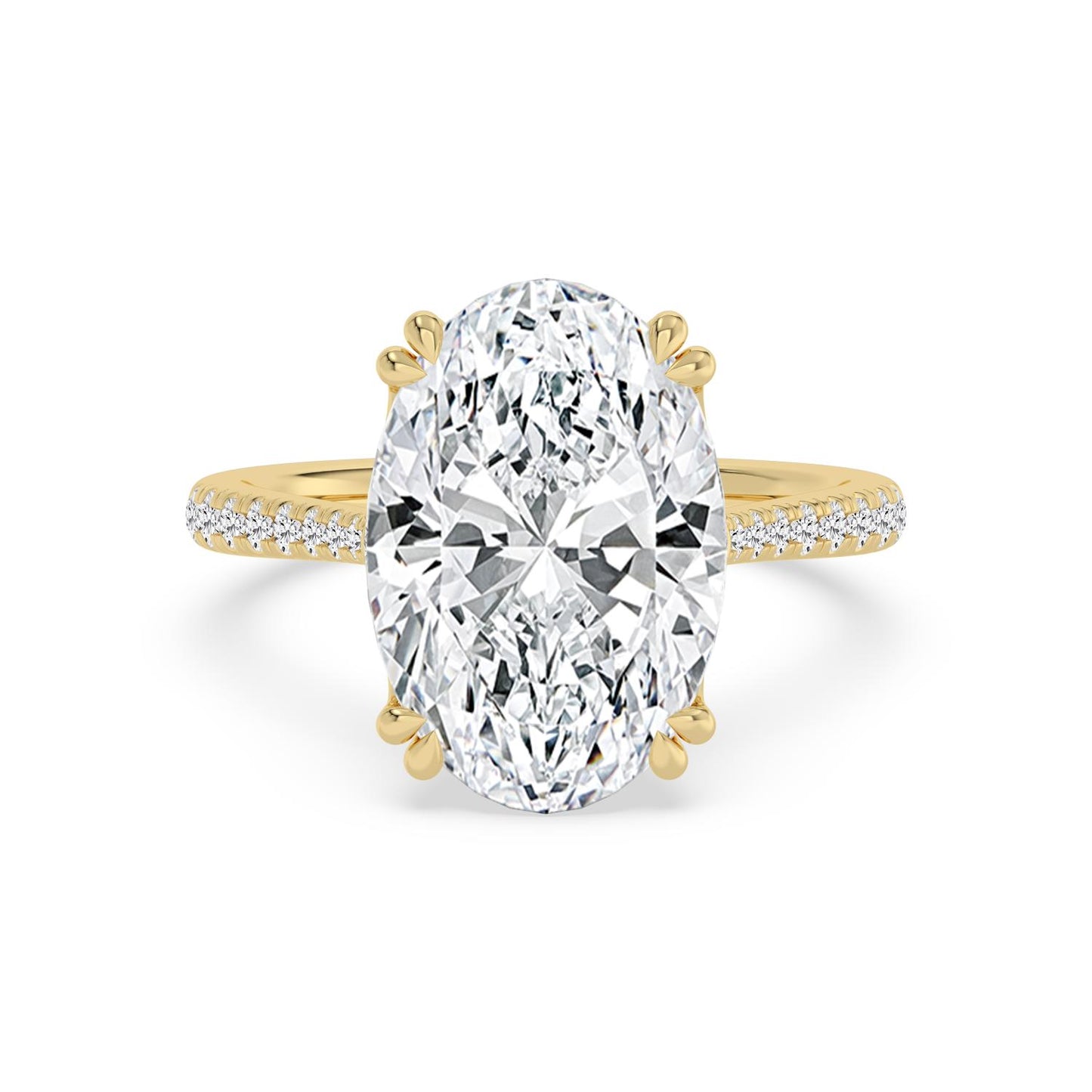 10K Yellow Gold Lab Grown Diamond ENGAGEMENT RINGS 7.40 ctw R62982OV-7.15CT