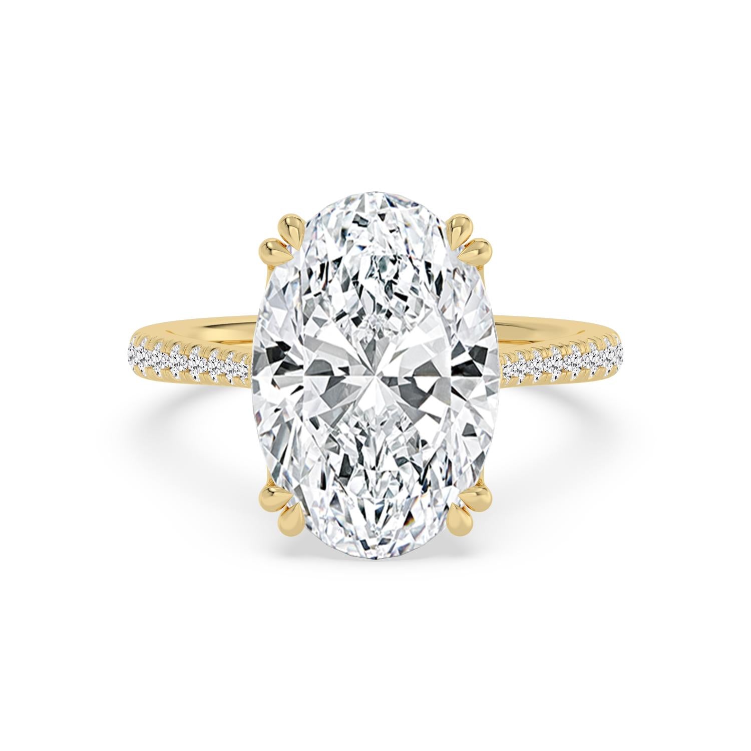 10K Yellow Gold Lab Grown Diamond ENGAGEMENT RINGS 7.40 ctw R62982OV-7.15CT