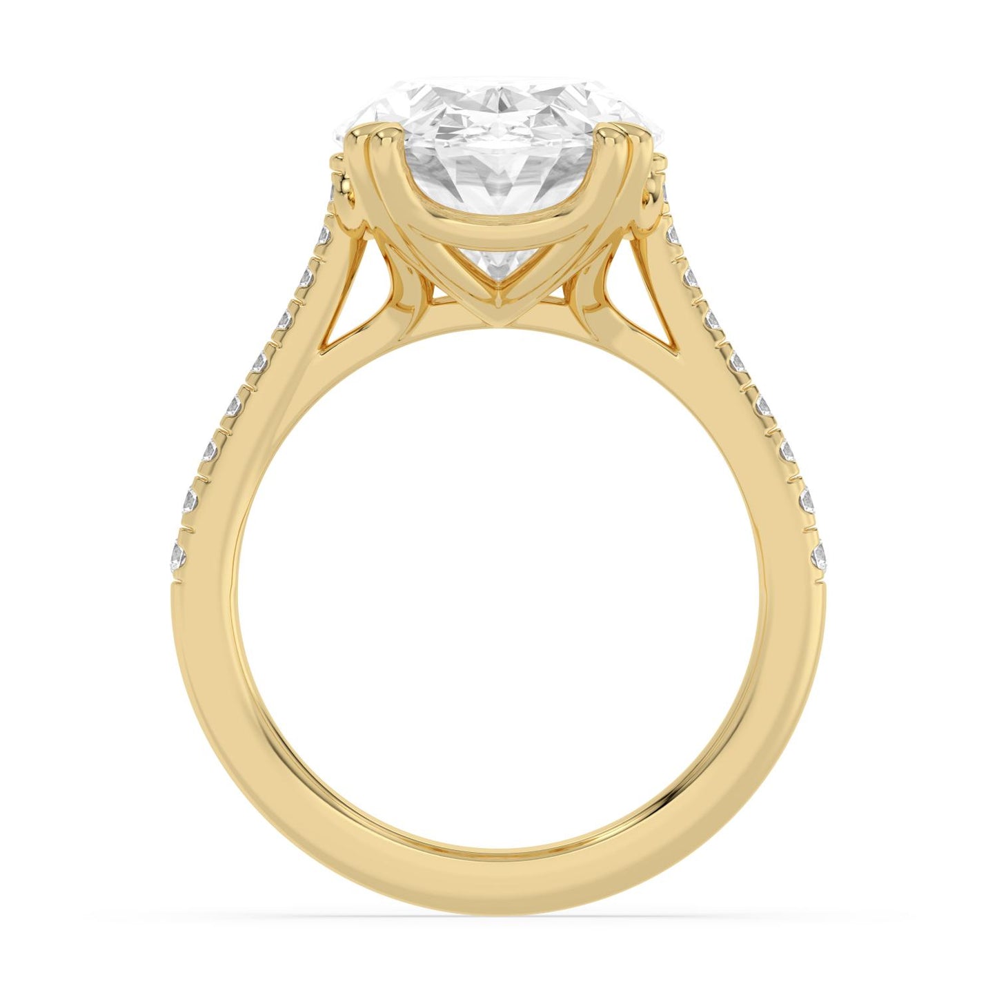10K Yellow Gold Lab Grown Diamond ENGAGEMENT RINGS 7.40 ctw R62982OV-7.15CT