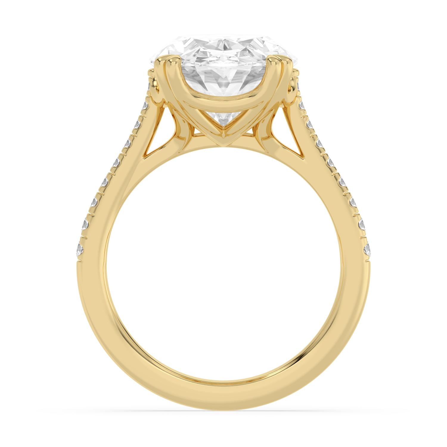 10K Yellow Gold Lab Grown Diamond ENGAGEMENT RINGS 7.40 ctw R62982OV-7.15CT