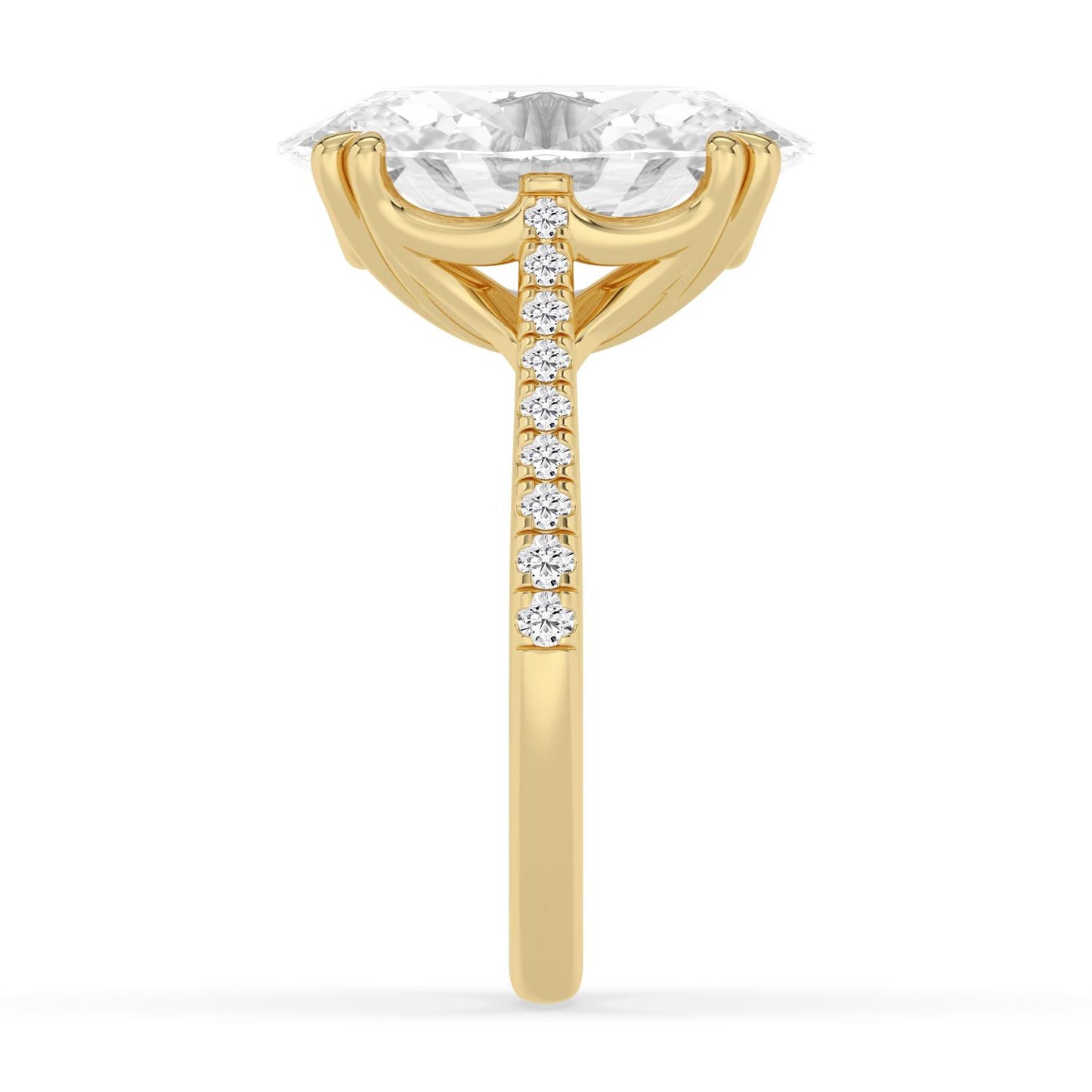 10K Yellow Gold Lab Grown Diamond ENGAGEMENT RINGS 7.40 ctw R62982OV-7.15CT
