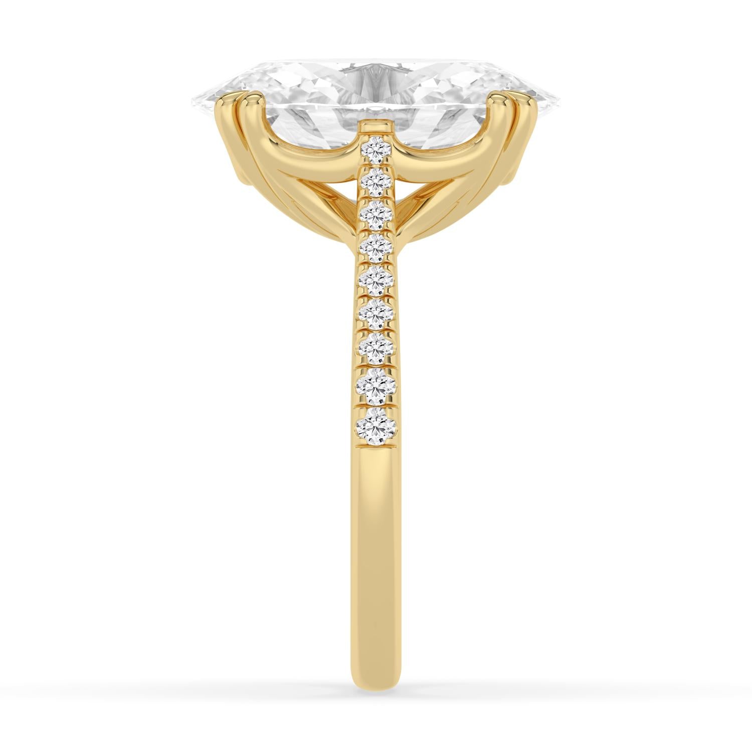 10K Yellow Gold Lab Grown Diamond ENGAGEMENT RINGS 7.40 ctw R62982OV-7.15CT