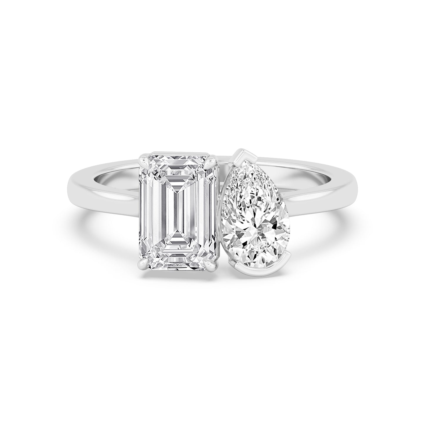 10K White Gold Lab Grown Diamond Engagement Ring 5.25 ctw R80038EMPE-5