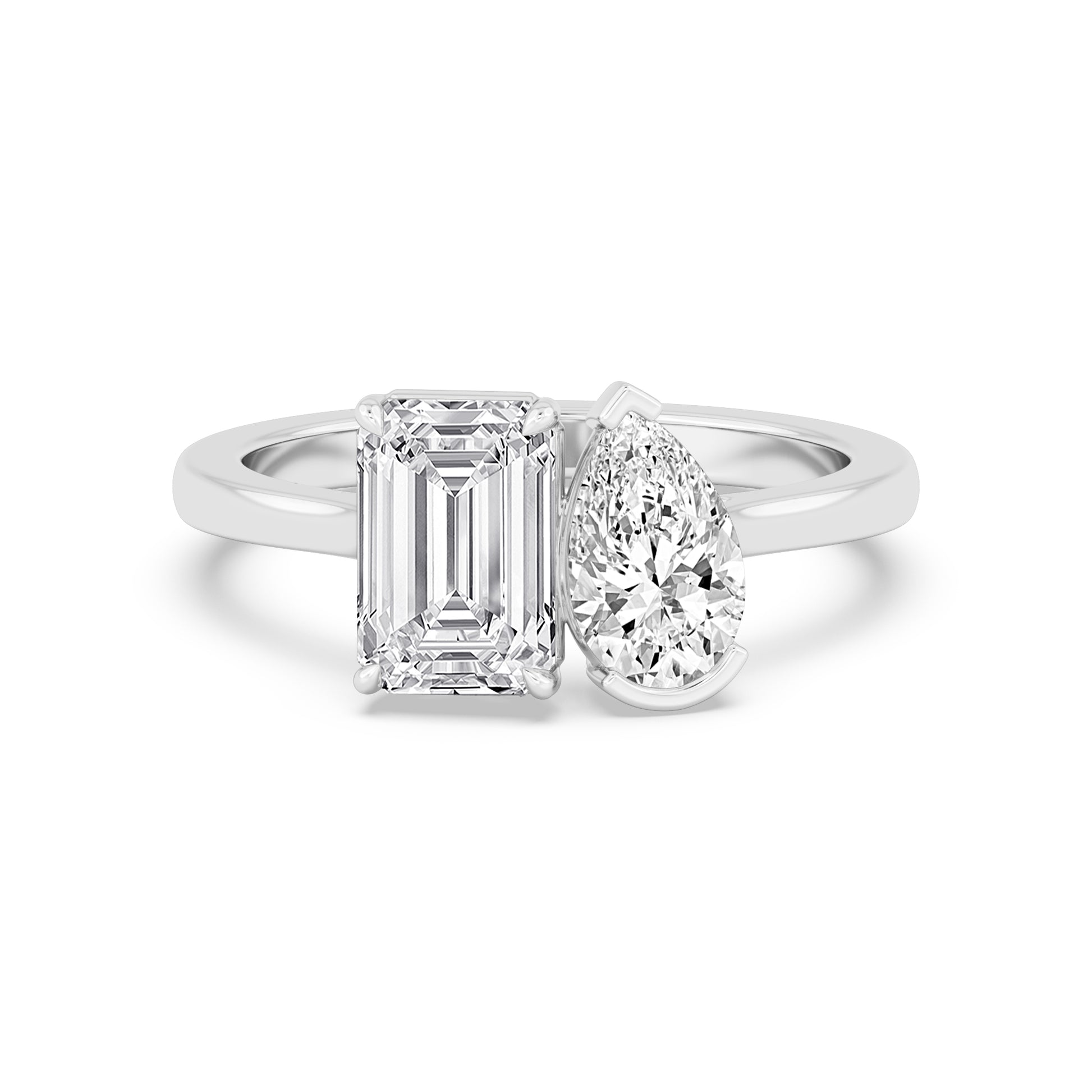 10K White Gold Lab Grown Diamond Engagement Ring 5.25 ctw R80038EMPE-5