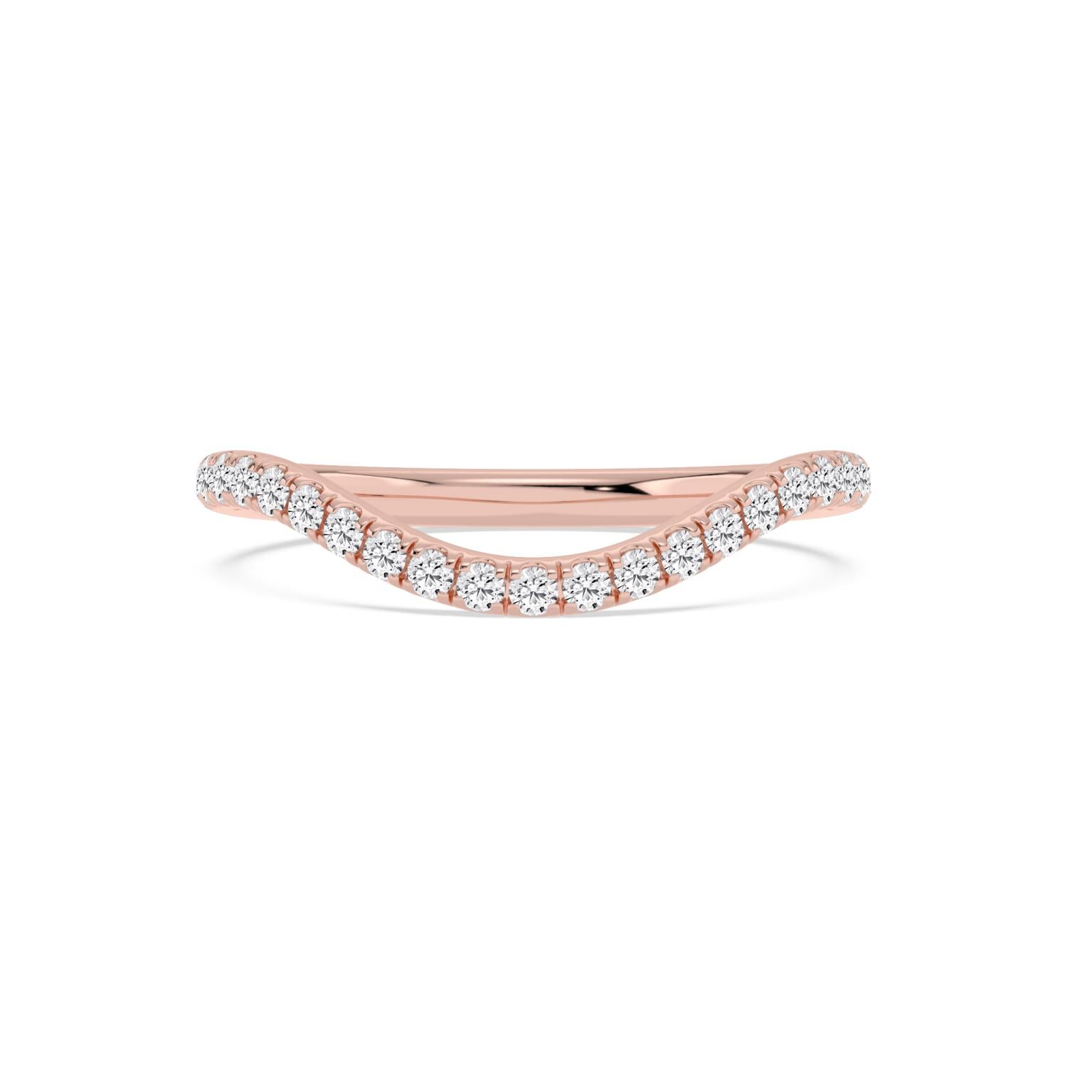 9K Rose Gold Lab Grown Diamond Wedding Bands 0.30 ctw WR00019-0.33CTBND