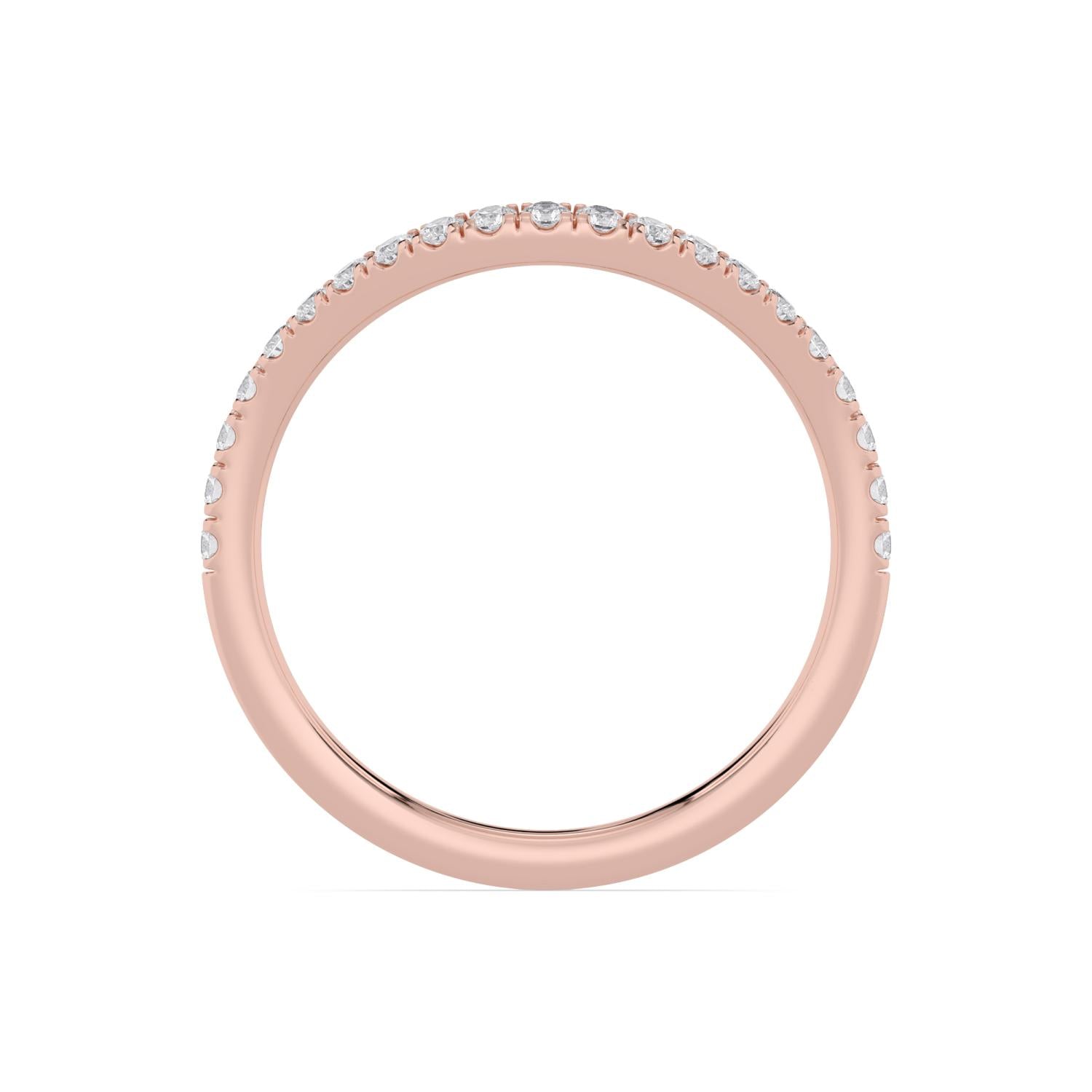 9K Rose Gold Lab Grown Diamond Wedding Bands 0.30 ctw WR00019-0.33CTBND