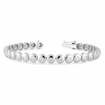 9ct White Gold & Diamond Tennis Bracelet