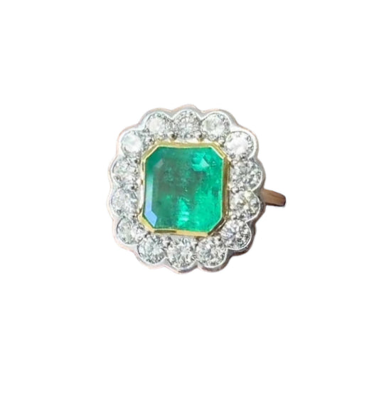 5 Carat Columbian Emerald & Diamond Ring