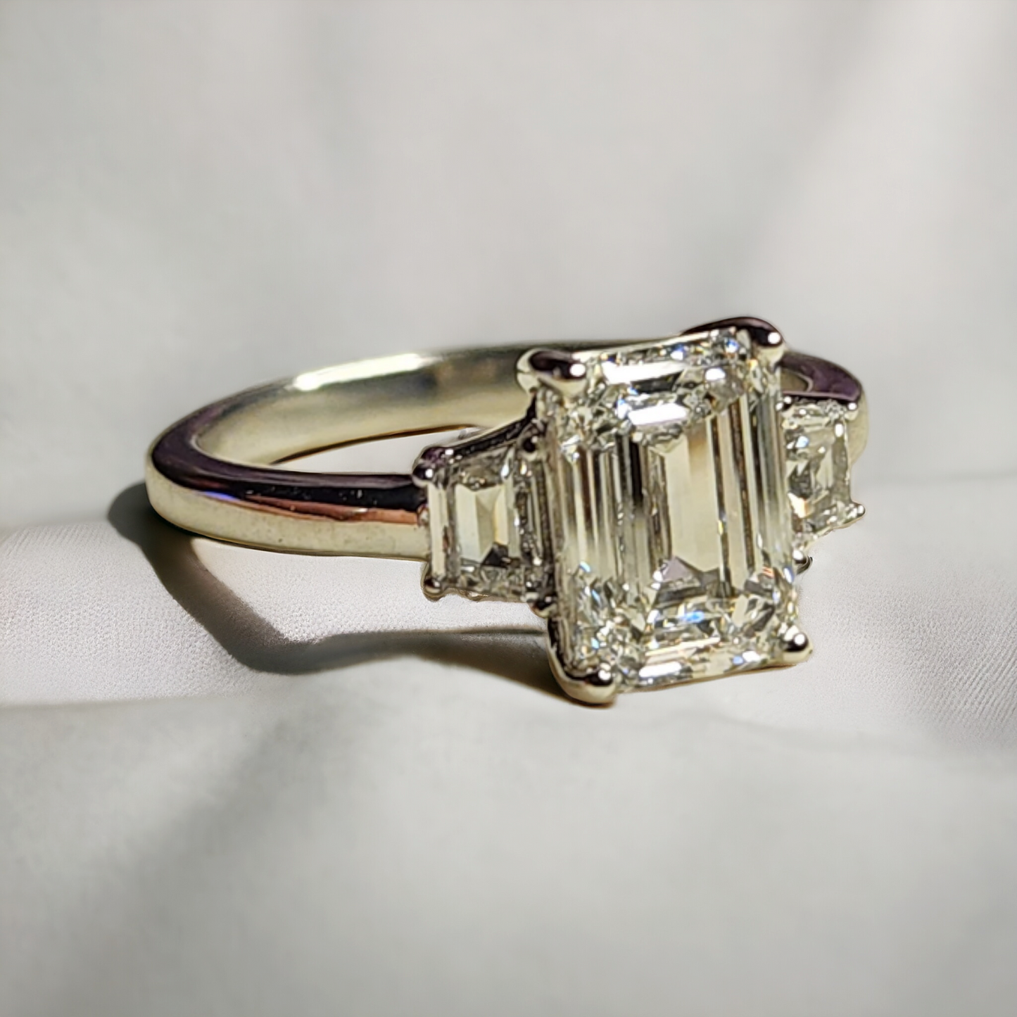 Lab Diamond Emerald Cut Engagement Ring