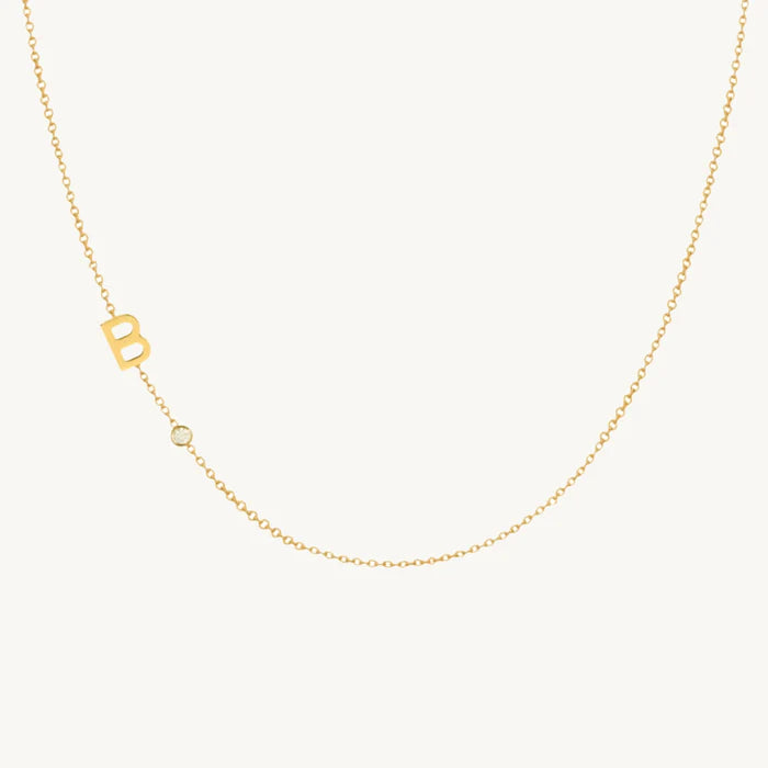 Sideways Pave Letter Necklace