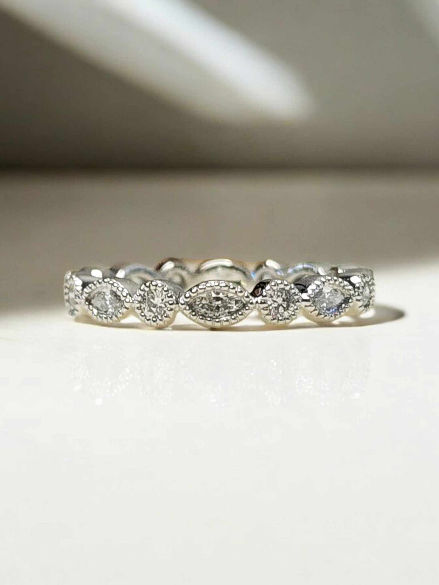 Milgrain Round and Marquise Diamond Band